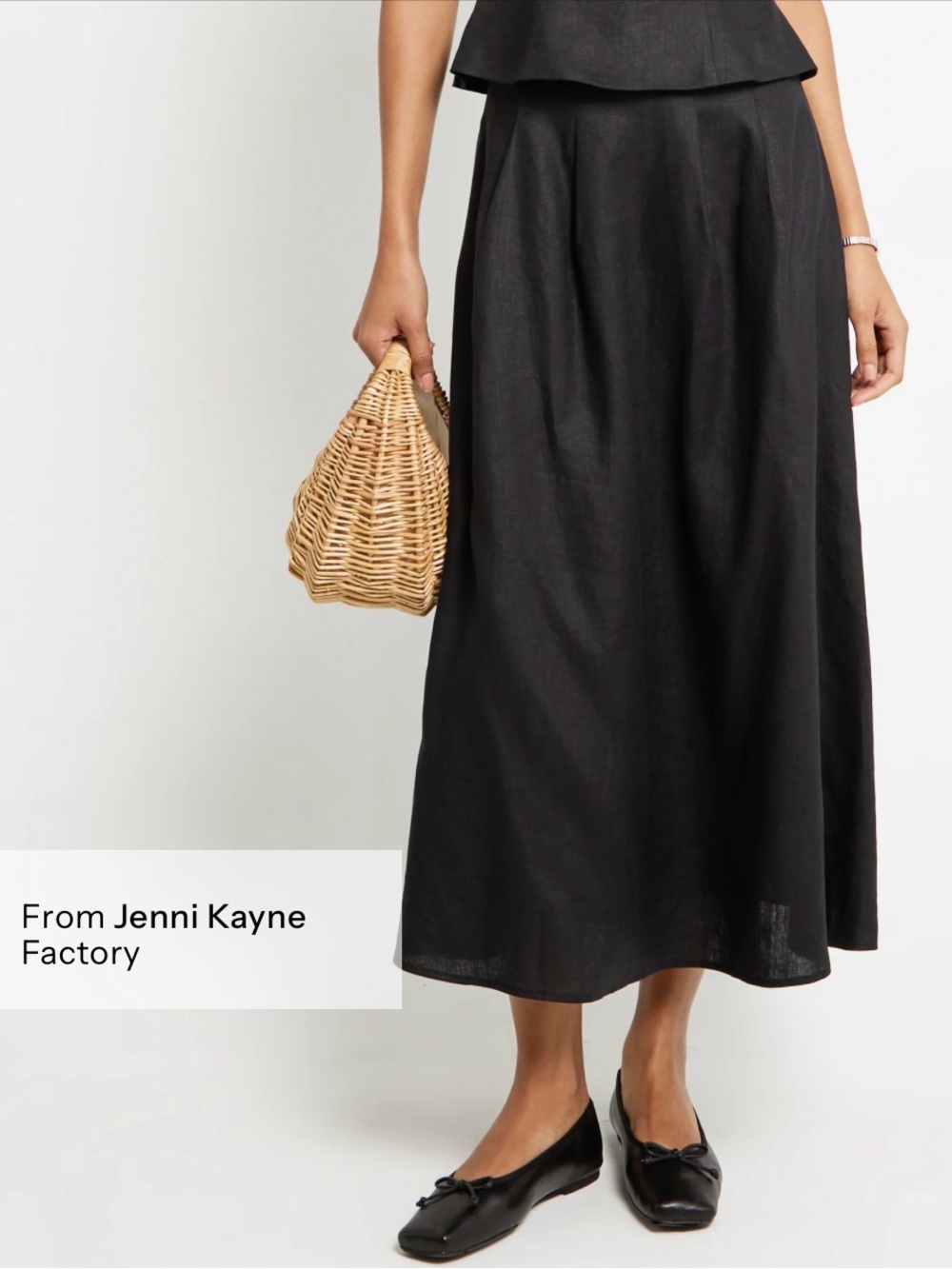 Women’s Black Midi A-Line Skirt